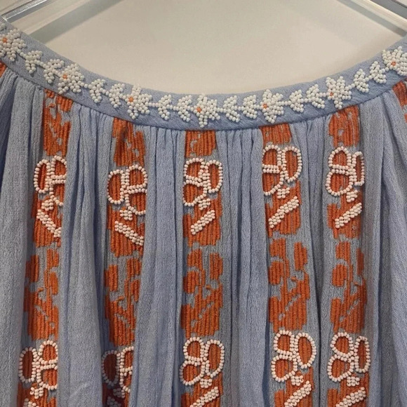 Tory Burch Alexandria Beaded Peasant Top Blouse Shirt Womens Size 2 (586) - Picture 9 of 10